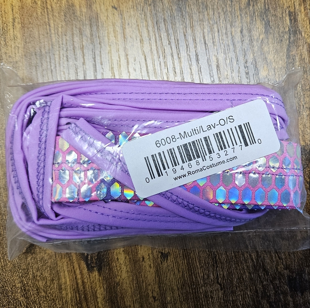 NWT Iridescent Thigh High Leg Wraps with Attached Garter Rainbow - Picture 4 of 5